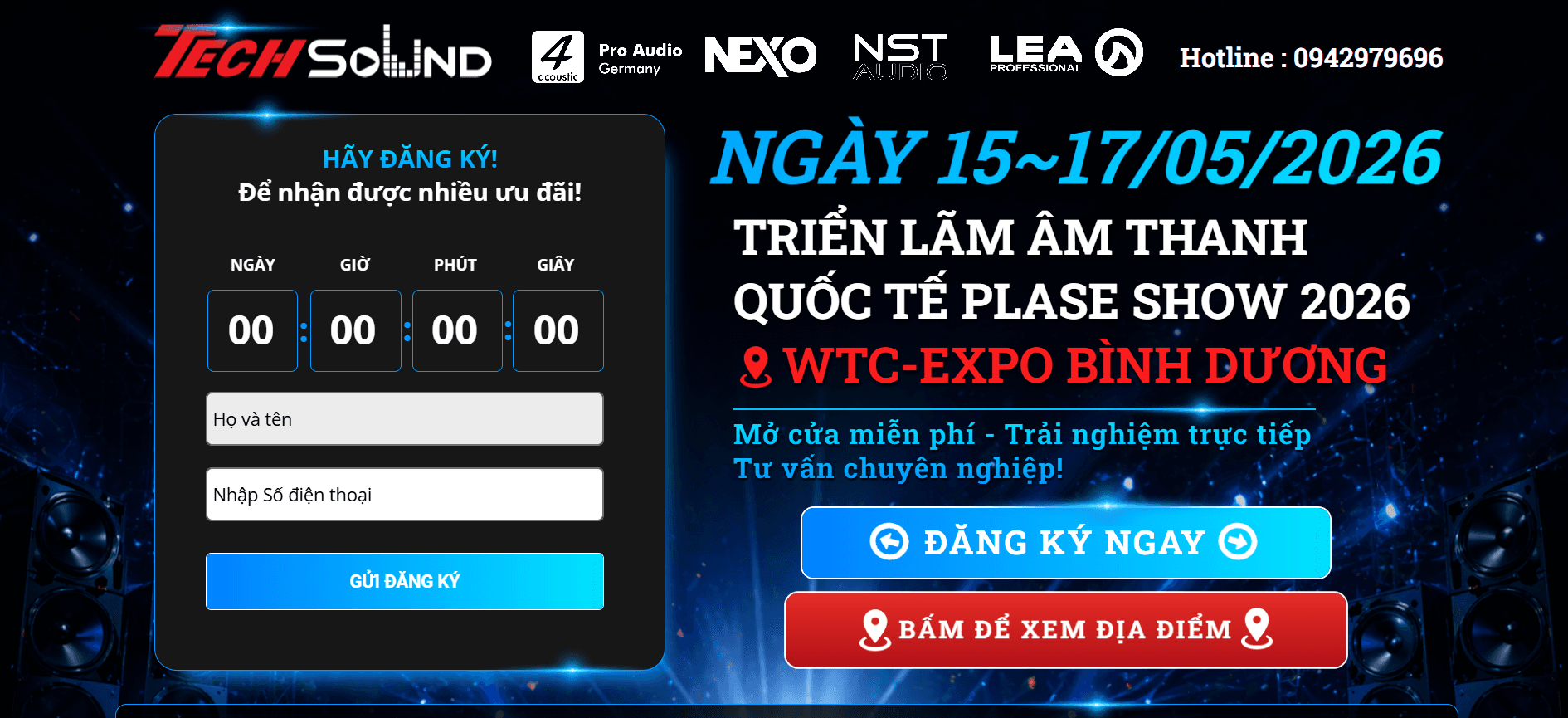 Landing Page sự kiện PLASE SHOW 2026 – TechSound