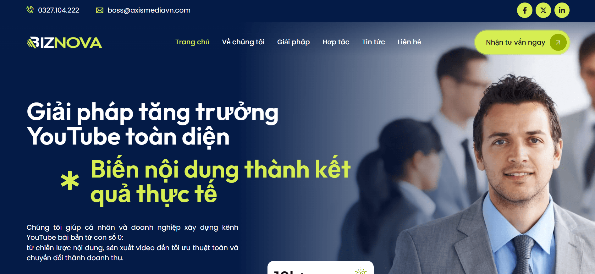 Website dịch vụ phát triển kênh YouTube – Axismedia